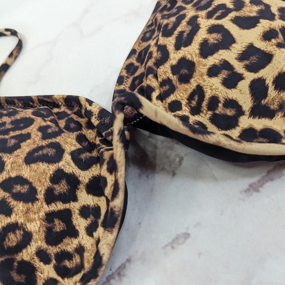 Good American Swim Top Women 5 2X 2XL Leopard Animal Show Off Curve Bikini - Picture 3 of 11